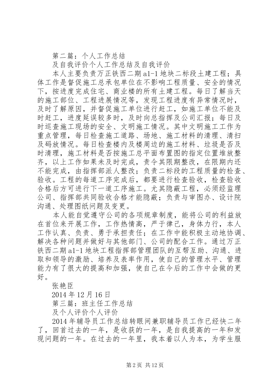 个人工作总结及评价_第2页