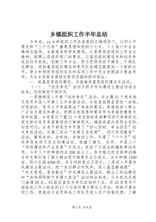 乡镇组织工作半年总结_1