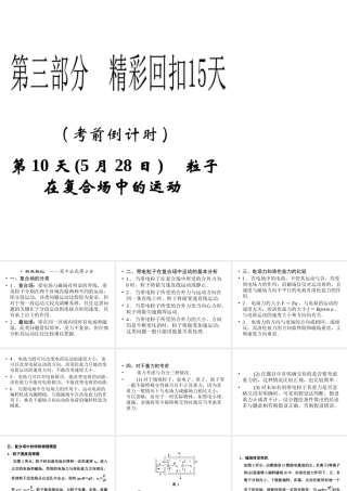 2013年高三物理二轮精彩回扣15天课件：第10天粒子在复合场中的运动
