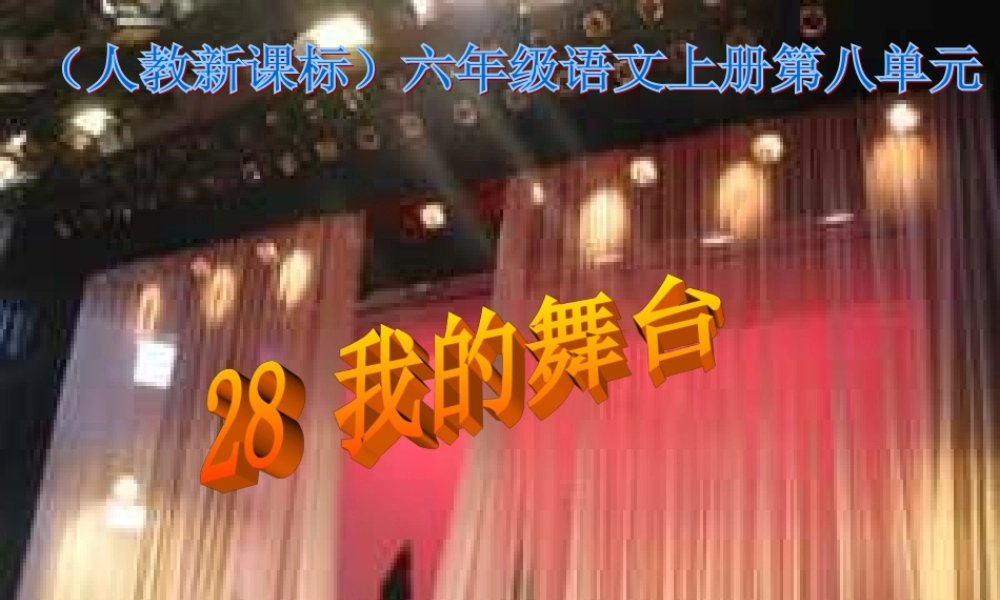沙河中学28我的舞台课件