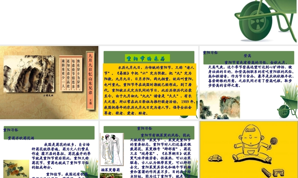 小学主题班会课件重阳节小学班会