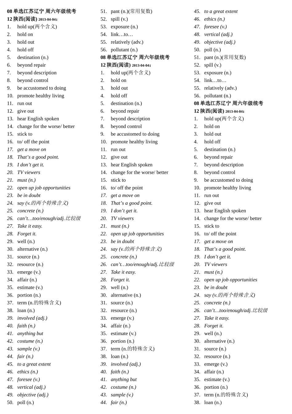 陕西卷重点单词_第1页