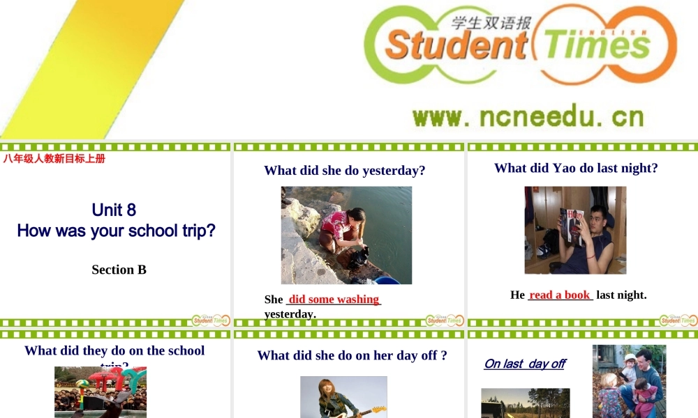 八年级英语上册第八单元课件Section_B