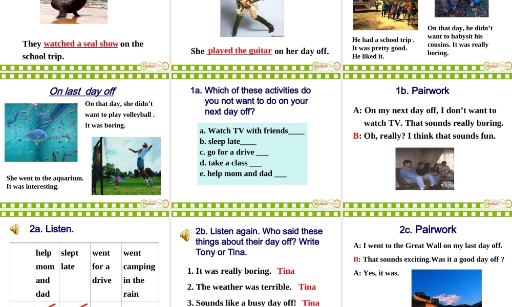 八年级英语上册第八单元课件Section_B