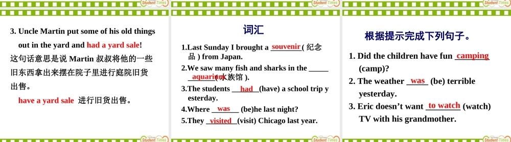 八年级英语上册第八单元课件Section_B