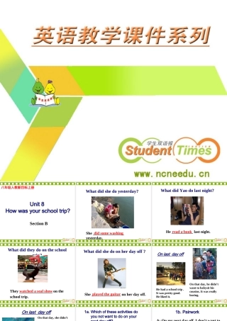 八年级英语上册第八单元课件Section_B