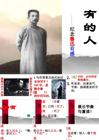 六年级语文下册《有的人》PPT课件