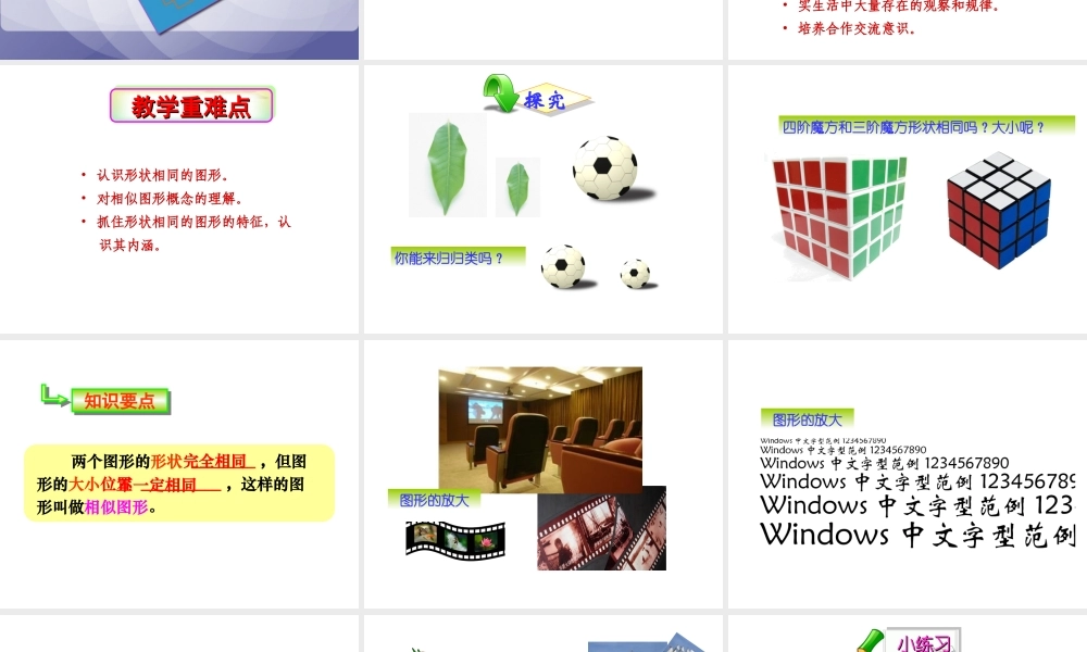 新人教版九年级下数学27-1《图形的相似》课件