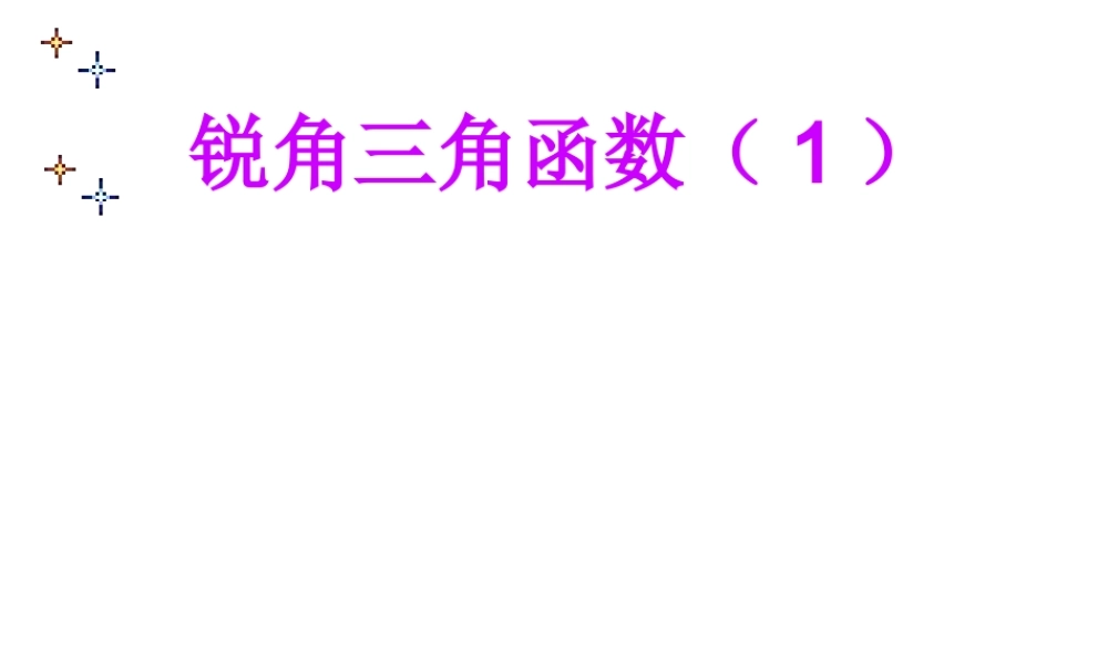 锐角三角函数1