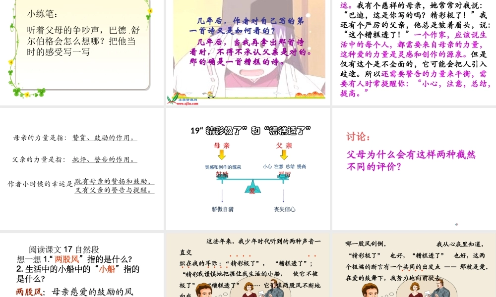 精彩极了和糟糕透了PPT