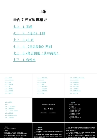 2012中考语文复习课内文言文知识精讲