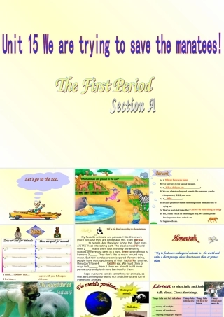 九年级英语课件Unit15We’retryingtosavethemanatees[整理]新目标