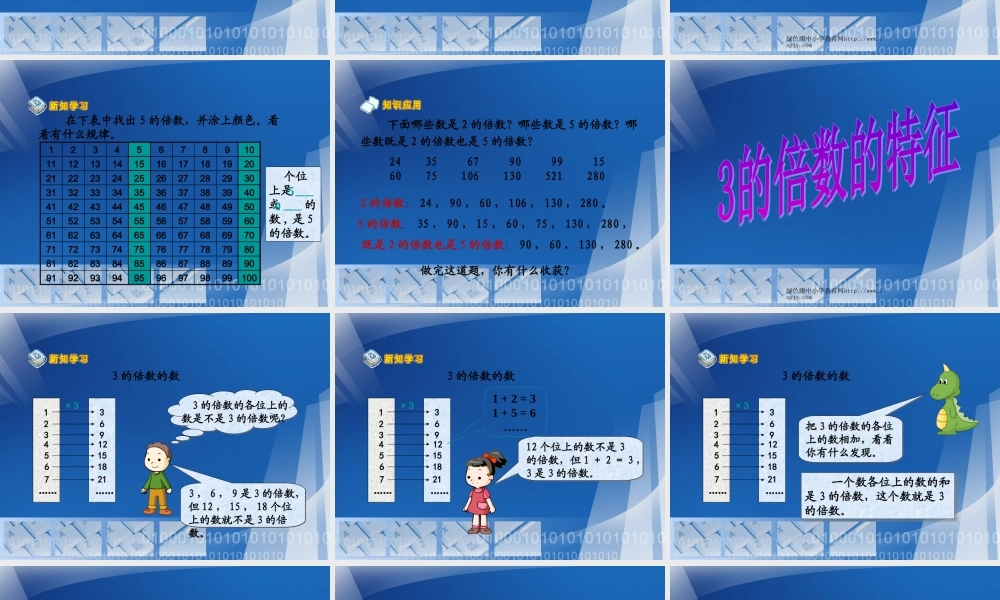 人教版五年级数学下册《3的倍数的特征》课件PPT