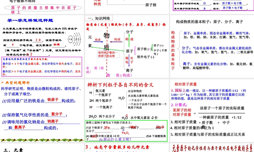 人教版九年级化学第三单元复习课件