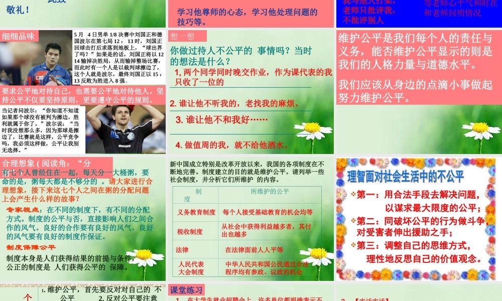 努力维护公平课件