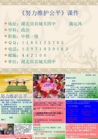 努力维护公平课件