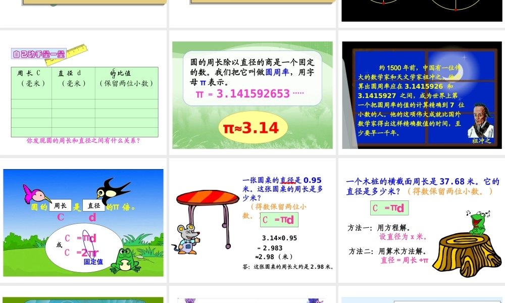 北师大版数学六年级上册《圆的周长》PPT课件