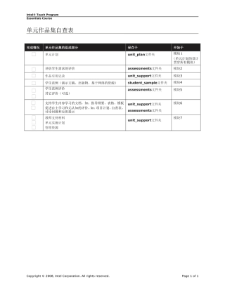 单元作品集自查表