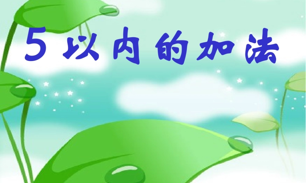 《5以内的加法》