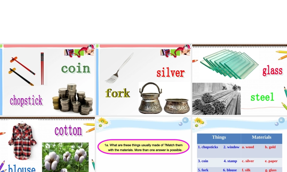 2014秋季九年级unit5whataretheshirtsmadeofSectionA第一课时（共25张PPT）