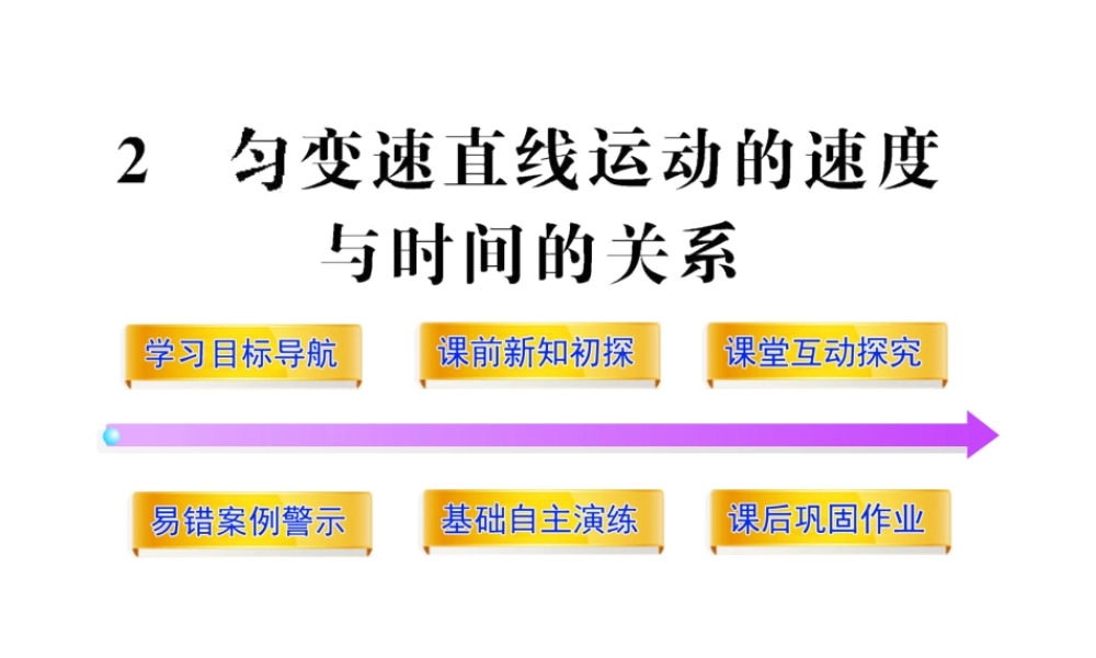 高中物理全程学习方略配套课件匀变速直线运动的速度与时间的关系人教版必修