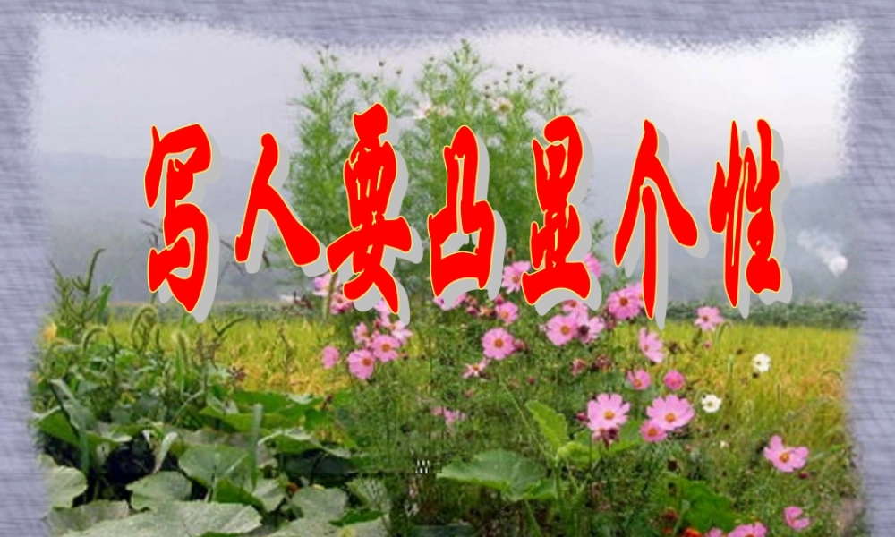 《写人要凸显个性》作文