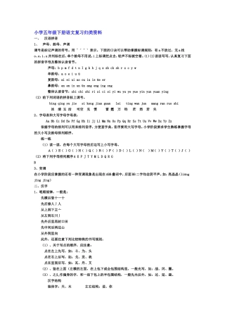 小学五年级下册语文复习归类资料