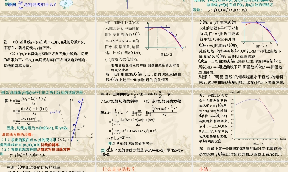 【数学】113导数的几何意义课件（人教A版选修2-2）