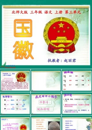 (北师大版)三年级语文上册课件_国徽