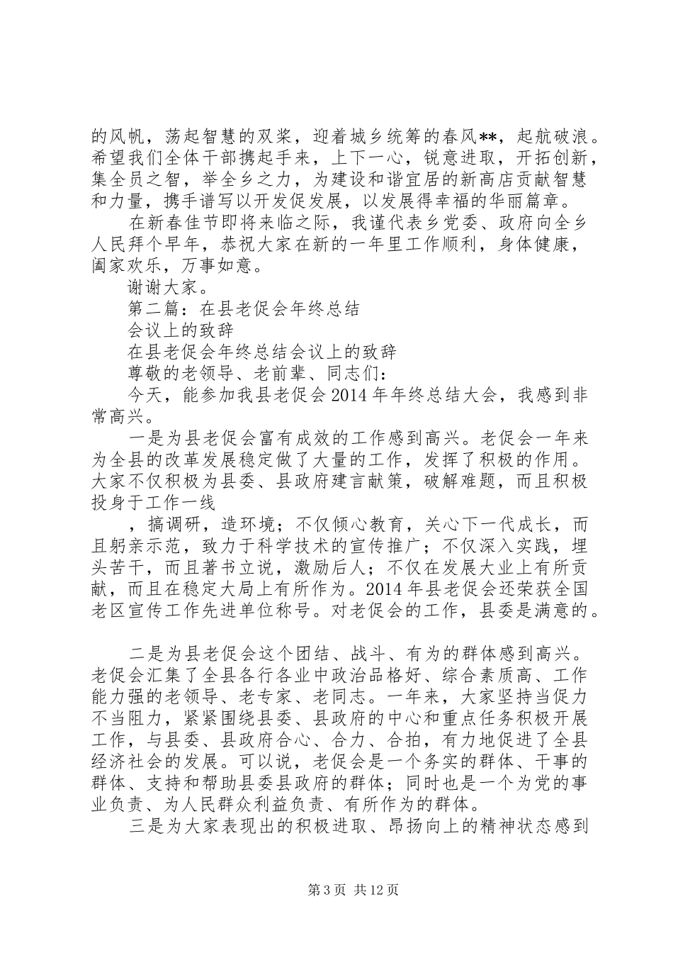 年终总结会议上的致辞(精选多篇)_第3页