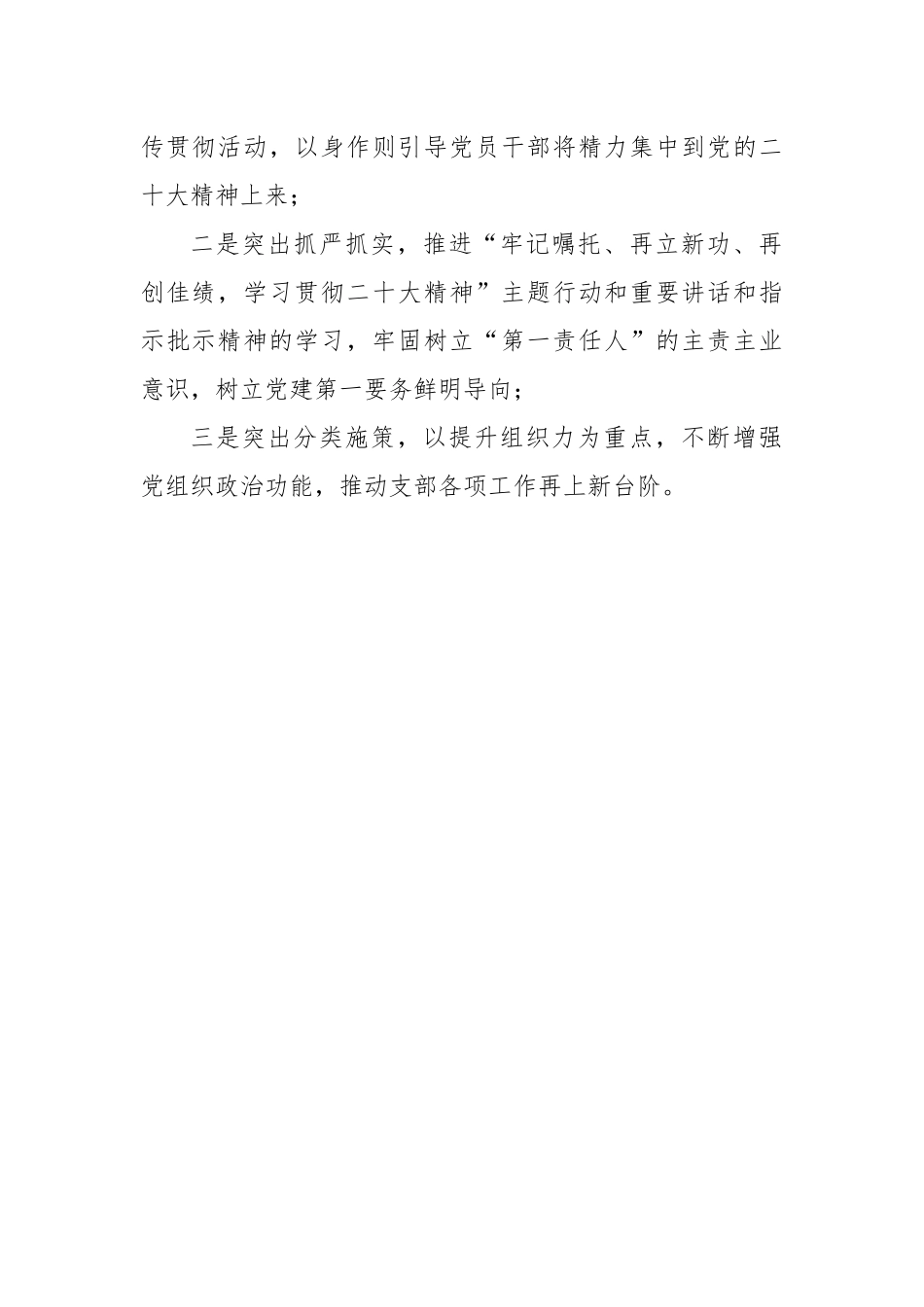 党支部书记2023年抓基层党建工作述职报告提纲（11篇）_第3页