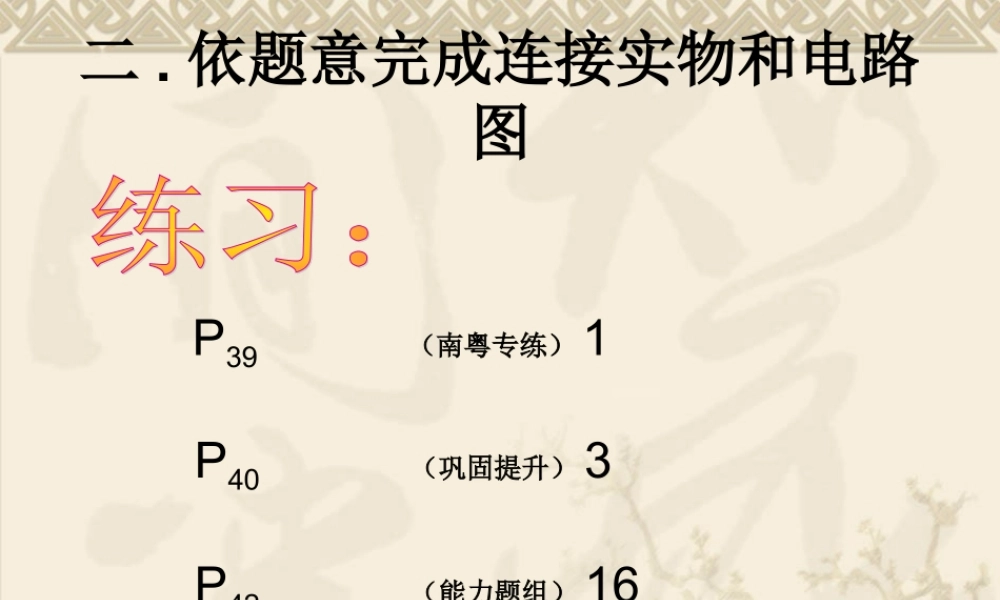 简单电路复习（二）