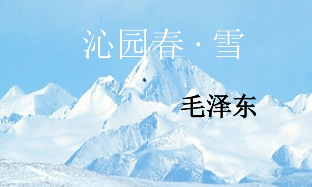 沁园春·雪（范文2）