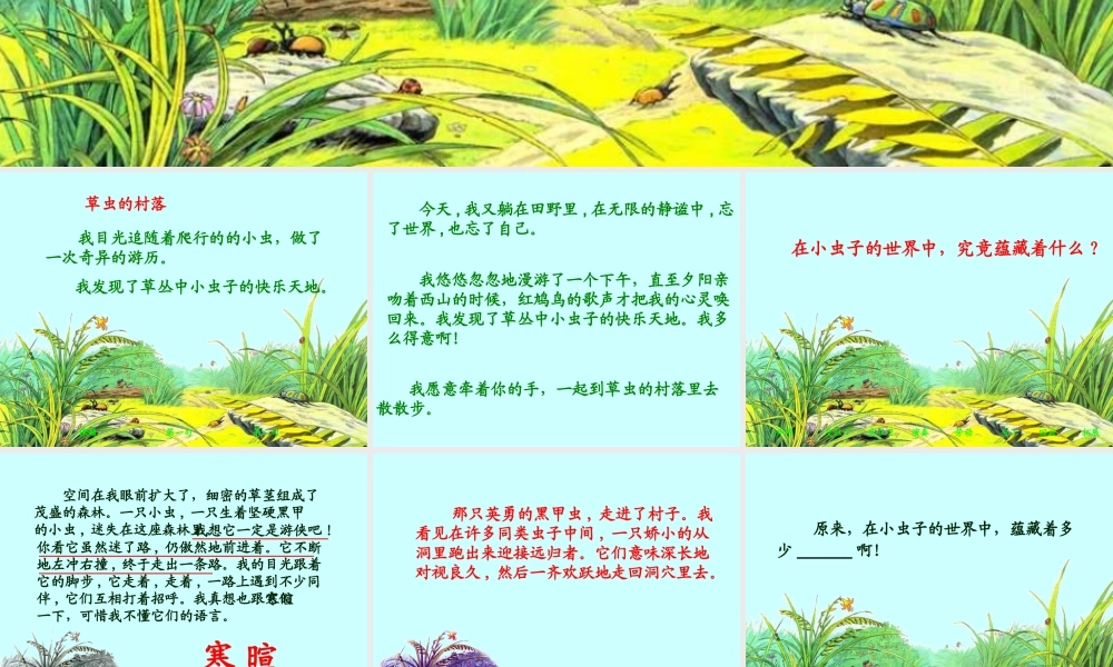 草虫的村落_PPT课件