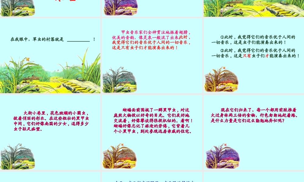 草虫的村落_PPT课件