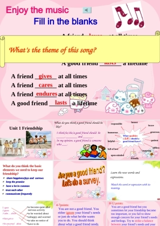高一人教新课标必修1Unit1FriendshipWarmingup
