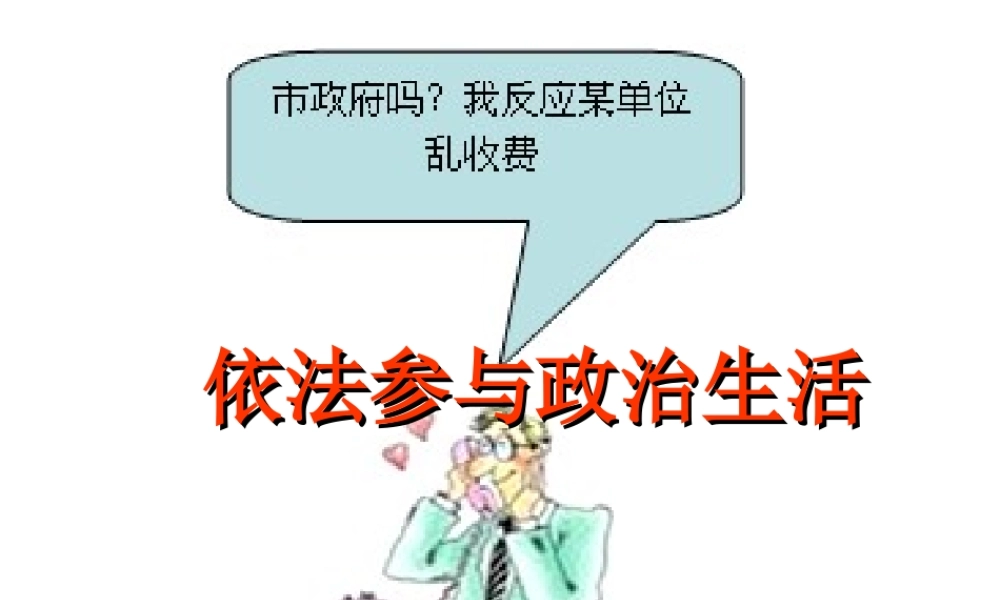 人教版九年级第六课第三框依法参与政治生活PPT