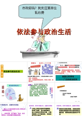 人教版九年级第六课第三框依法参与政治生活PPT