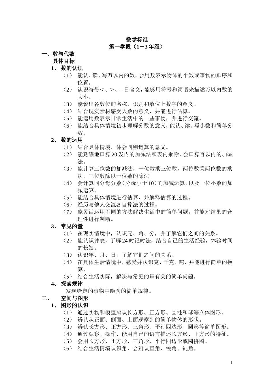 数学教学大纲_第1页