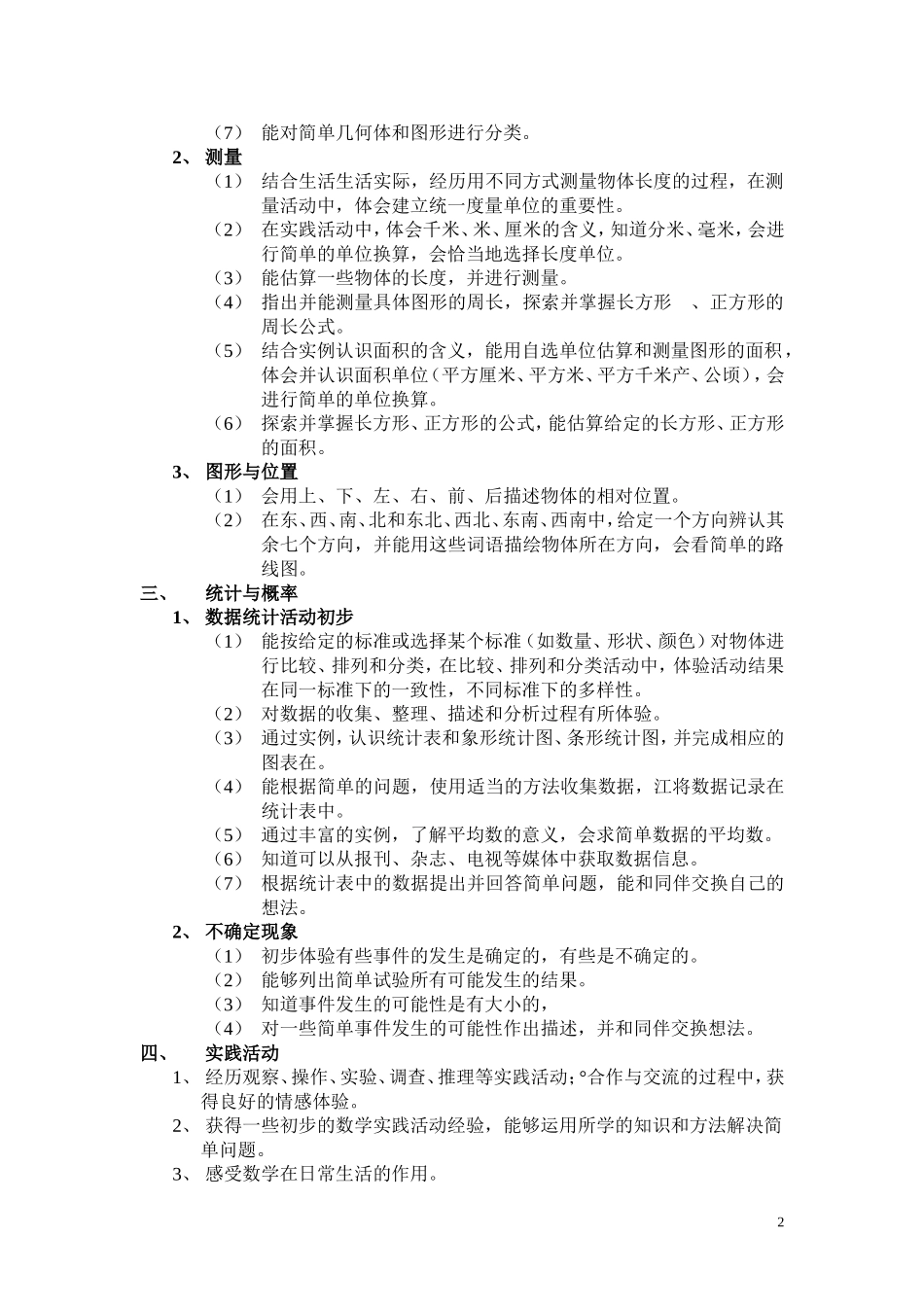 数学教学大纲_第2页