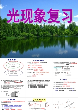 九年级物理光现象复习课件