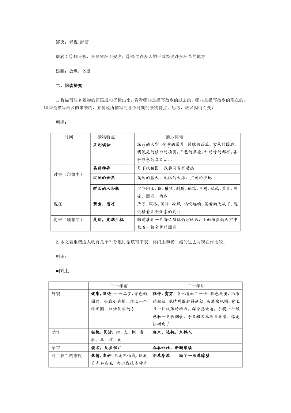 《故乡》教学设计_第2页