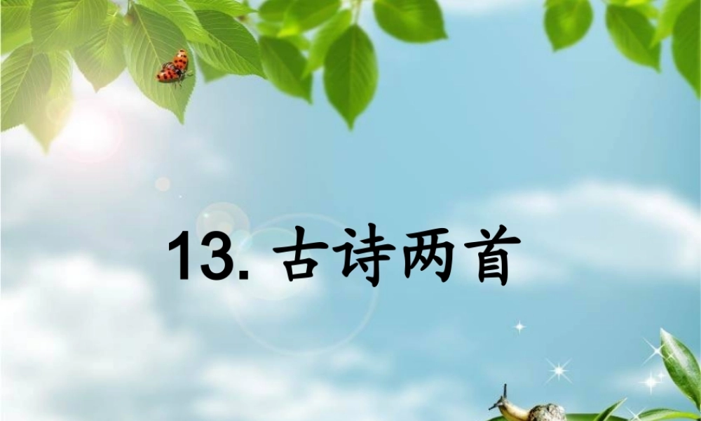 小学一年级下13古诗两首