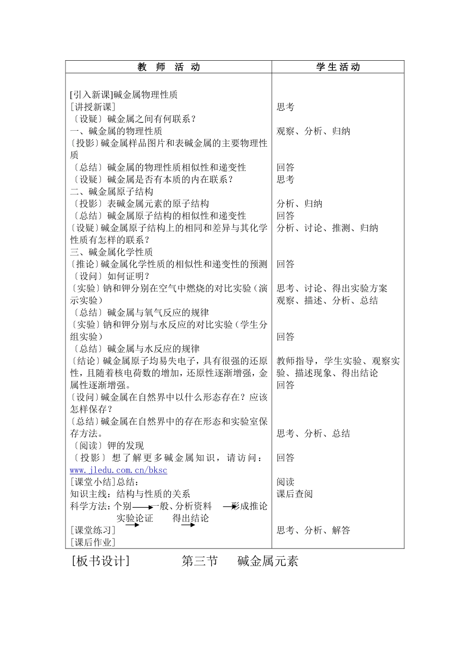 《碱金属元素（一）》教学设计_第2页