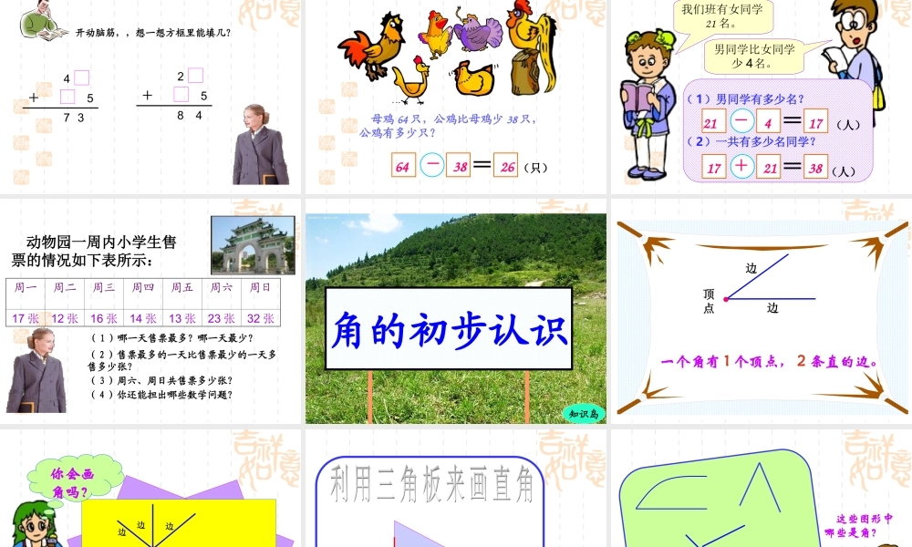 所有单元总复习小学二年级数学上册