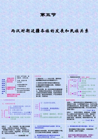 两汉时期边疆各族的发展和民族关系