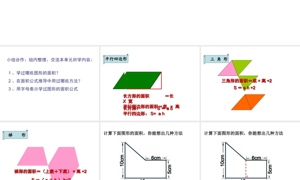 人教版多边形的面积复习整理