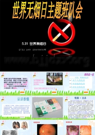 小学主题班会课件小学生无烟日主题队会