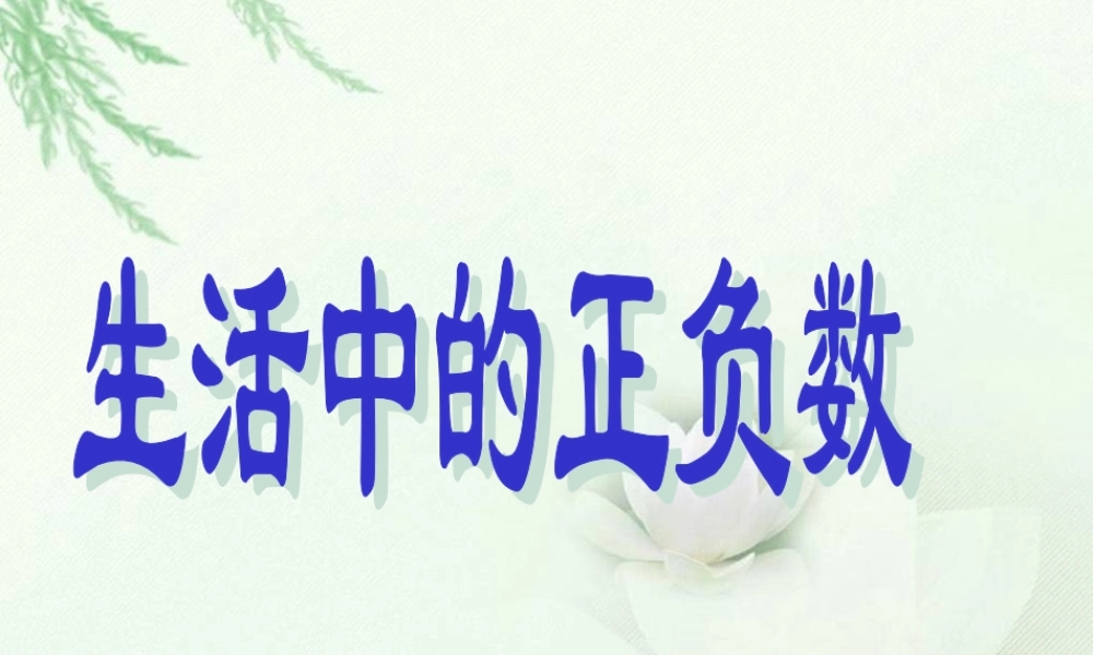 北师大版数学四年级上册《生活中的正负数》PPT课件