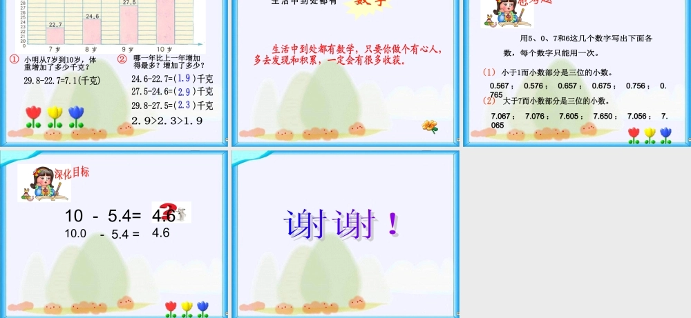 刘海霞确定《简单的小数加减法》PPT课件